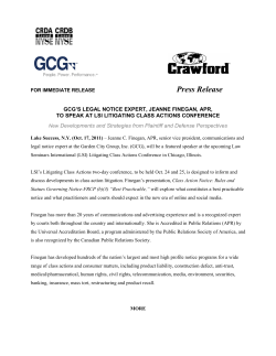 GCG`s Legal Notice Expert, Jeanne Finegan, APR, to Speak at LSI