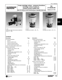 2-way cartridge valves &ndash; pressure functions Cartridge valves model
