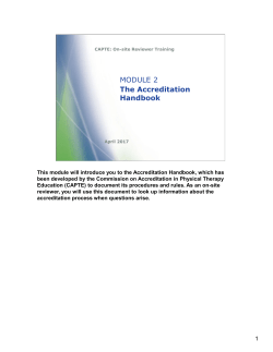 Microsoft PowerPoint - 2 The Accreditation Handbook