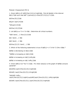 Module 4 Assessment MC Q 1. Given $$f(x)=9