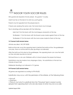 youth indoor soccer rules