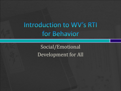 Introduction to WV`s RTI for Behavior
