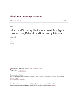 Ethical and Statutory Limitations on Athlete Agent Income: Fees