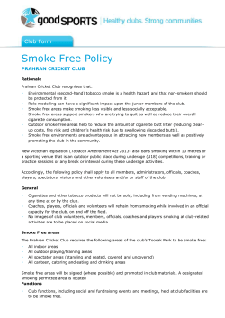 Smoke Free POlicy - Prahran Cricket Club