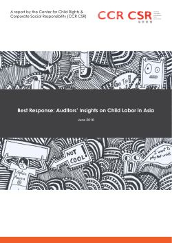 Best Response: Auditors` Insights on Child Labor in Asia