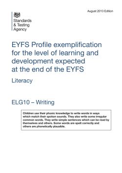 ELG10 &ndash; Writing