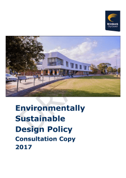 DRAFT Environmentally Sustainable Design Policy Consultation