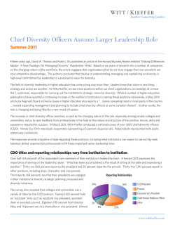 Chief Diversity Officers Assume Larger Leadership Role