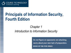 Principals of Information Security, Fourth Edition Chapter 1