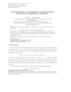 Green`s Relations on Semigroups of Transformations Preserving