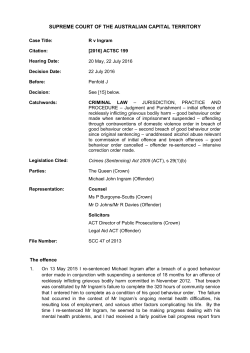 2. Mr Ingram has now breached that new good behaviour order, this