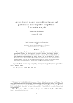 Active citizen`s income, unconditional income and participation