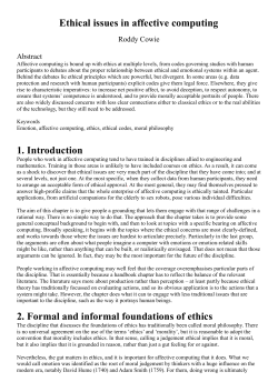 Ethical issues in affective computing