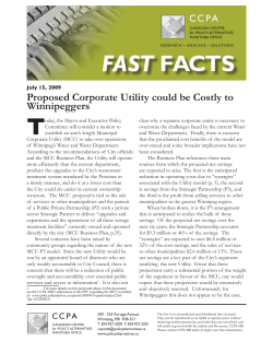 Proposed Corporate Utility could be Costly to Winnipeggers