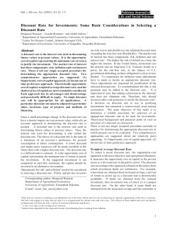 Discount Rate for Investments - Pakistan Journal of Life and Social