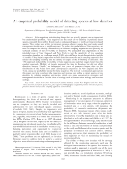 An empirical probability model of detecting species at low densities