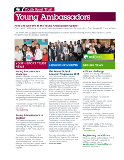 Hello and welcome to the Young Ambassadors Update! Every