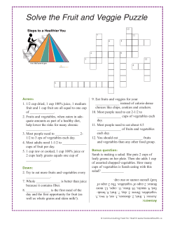 Solve the Fruit and Veggie Puzzle