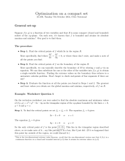 Optimization on a compact set