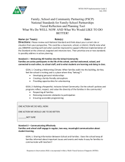 National Standards for Family-School Partnerships: Tiered