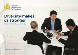 Diversity makes us stronger - Institute and Faculty of Actuaries