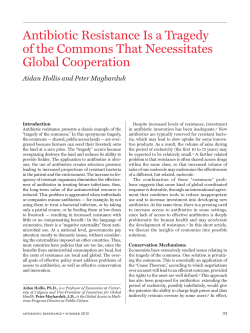 Antibiotic Resistance Is a Tragedy of the Commons That