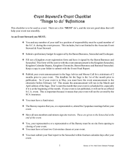 Autocrat Event Checklist