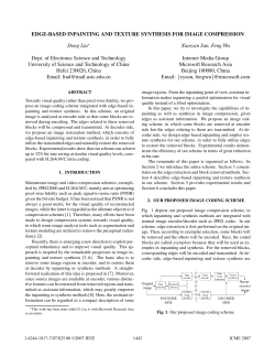 Edge-based inpainting and texture synthesis for image