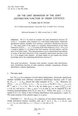 On the limit behaviour of the joint distribution function of order statistics
