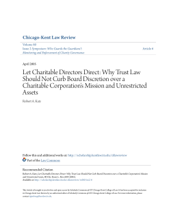 Let Charitable Directors Direct: Why Trust Law Should Not Curb