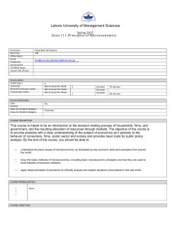 ECON 111-Principles of Microeconomics-Faisal