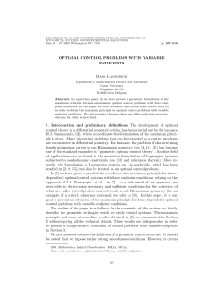 OPTIMAL CONTROL PROBLEMS WITH VARIABLE