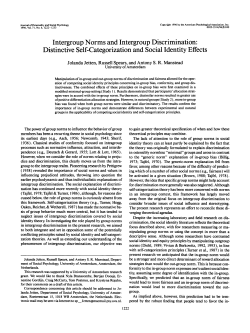 Intergroup Norms and Intergroup Discrimination: Distinctive Self