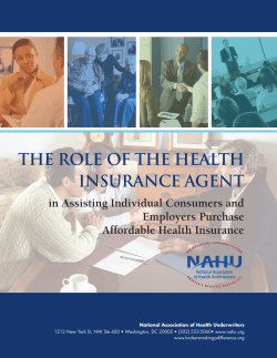 The Role of the Health Insurance Agent Booklet