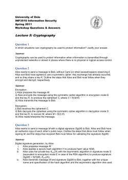 Lecture 5: Cryptography