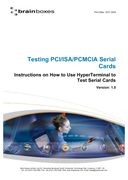 Testing PCI/ISA/PCMCIA Serial Cards