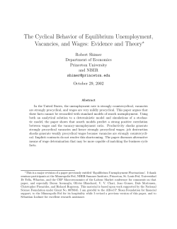 The Cyclical Behavior of Equilibrium Unemployment, Vacancies