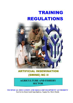 Section 1 ARTIFICIAL INSEMINATION (Swine) NC II