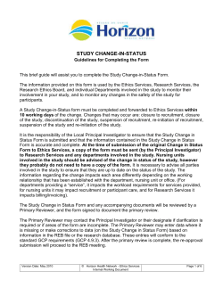 Instructions for Completion of Change in Status Form