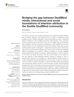 Bridging the gap between DeafBlind minds: interactional and social