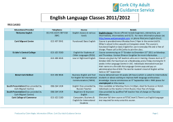English Language Classes 2011/2012