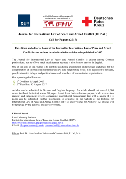 Journal for International Law of Peace and Armed Conflict (JILPAC