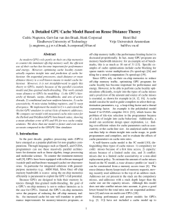 A Detailed GPU Cache Model Based on Reuse Distance Theory