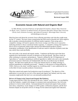 Economic Issues with Natural and Organic Beef
