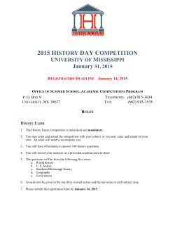 2015 HISTORY DAY COMPETITION January 31