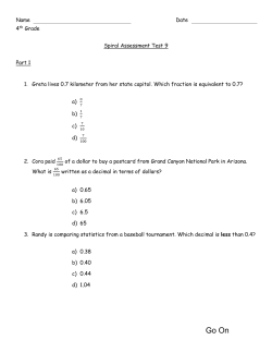 Name Date 4th Grade Spiral Assessment Test 9 Part 1 Greta lives