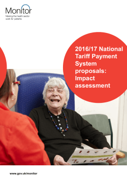 2016/17 National Tariff Payment System proposals: Impact