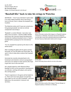 `Baseball lifer` back to take his swings in Waterloo