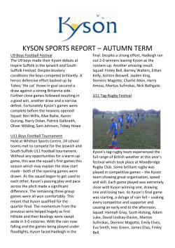 KYSON SPORTS REPORT - Autumn term 16