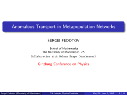 Anomalous Transport in Metapopulation Networks